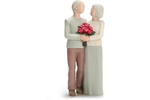 Carracci Loving Elderly Couple Figurines, Wedding Anniversary Statues for Home Decoration, Sculpted Hand-Painted Figures Gifts to Parents Grandparents