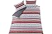Crosby Red Stripe and Spot Bedding Set - Double.