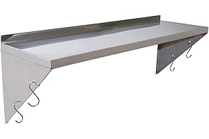 TAIMIKO Étagère Murale INOX Rangement Cuisine Pose Murale Cadre Triangulaire Structure Robuste pour Restaurant, Café, Bar, Maison, Salle,Cuisine, buanderie, Garage (120_x_30_cm)