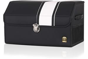 Ergocar Maletero Organizador para Coche de Lujo Leopardo Almacenamiento Bolsa Impermeable Plegable Organizador para Auto/SUV/Camión (Negro-M)