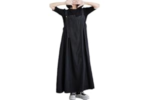 PURSUIT-W Damen Jeans Latzkleid Lose Latzrock Lang Trägerrock Elegant Knielang Jeansrock Overall Volant Jeanskleid A-Linie Kleid Maxikleid Loose Trägerkleid Hohltaschenkleid mit Taschen