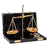 Balanza de farmacia latón balanza para oroestilo estuche antiguo - 21cm