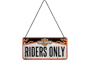 Nostalgic-Art, Plaque à Suspendre, Harley-Davidson – Riders Only – Idée de Cadeau pour Les Fans de Moto, en métal, Déco Design Retro, 10 x 20 cm