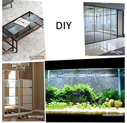 Rabbitgoo® 3D Fensterfolie Dekorfolie Sichtschutzfolie Fensterschutzfolie Selbsthaftend, Statisch Haftend, Anti-UV, Upgrade Version 60*200cm - 6