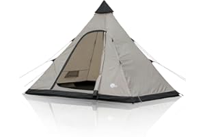 your GEAR Tenda Lido – Tenda Tipi per 3 o 4 persone, tenda da campeggio con fondo cucito, zanzariera e altezza alzata, tenda piramidale con protezione solare UV 50+, tenda da festival con colonna