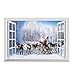 Produktbild Lispeed Wandbild Weihnachten,3D Gefälschte Fenster wandaufkleber PVC Aufkleber Wall Window Stickers, 72 * 48.5cm