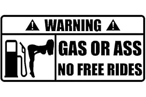 SHFT 15x7 cm GAS O ASS NO FREE RIDES Adesivo riflettente for paraurti for auto, decalcomanie in vinile (Color : Black)