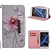 Produktbild Leder Brieftasche Hülle für Samsung Galaxy S7 Edge,Shinyzone Bunt Blume Gemalt Muster Flip Ständer Handytasche,[Metall Magnetverschluss][Kartenfächer & Handschlaufe] Ganzkörper Schutzhülle für Samsung Galaxy S7 Edge