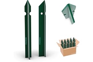 Italfence - Palo a T in ferro plastificato per recinzione verde (Tutte le misure) [H 150cm, 30x30x3mm, 10 pezzi]