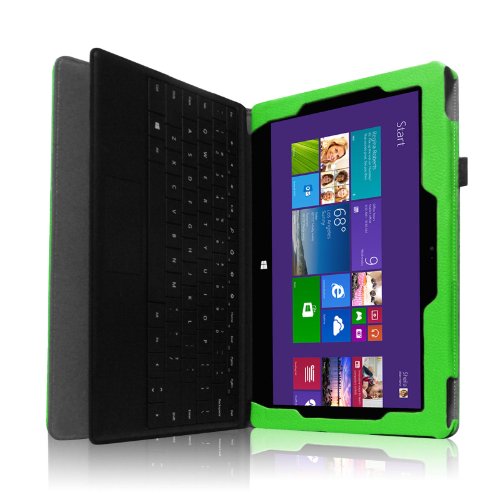 [Eckenschutz] Fintie Microsoft Surface Pro / Pro 2 Hülle Case – Hochwertige Kunstleder Slim Fit Stand Cover Tasche Schutzhülle Etui mit Stylus-Halterung für Microsoft Surface Pro / Pro 2 10.6″ Zoll Tablet, Grün - 5