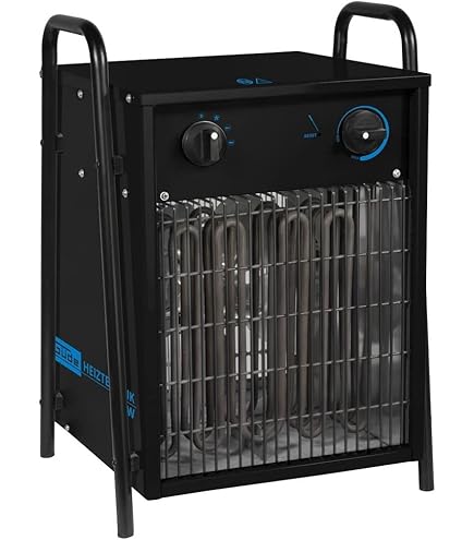 UISEBRT 9KW Industrie-Heizlüfter - Profi Heizgebläse Mit 3 Stufen & Thermostat - 9000 Watt Baustrom-Heizer