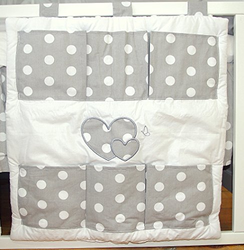 Baby's Comfort COT TIDY ORGANISER (12 NEWEST COLOURS) (2 - Grey spots)