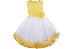 Freebily Vestito da Principessa Bambina Abiti da Damigella Ragazza Abito da Sera Lungo Vestito da Cerimonia Elegante Senza Maniche Gonna Lunga Tulle Festa di Compleanno