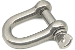 FEEZILOE D Ring Shackle Lock-M16/0.63", 304 Stainless Steel D Ring for Heavy Duty Construction, Rigging, Vehicle Recovery, Hauling, Tie Downs, Hanging-1 Pcs