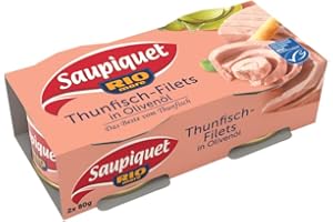 ‎SAUPIQUET RIO MARE Saupiquet Rio Mare Thunfisch-Filets in Olivenöl, Feinstes Olivenöl, Echter italienischer Geschmack, 2x80g