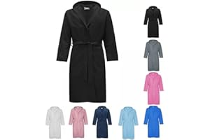 LUGA SHOP Accappatoio UNISEX microfibra uomo e donna con cappuccio tasche salvaspazio