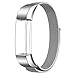 Produktbild Greatfine Mailänder Armband Edelstahl Armband Ersatzarmband Edelstahlband für Fitbit Alta / Fitbit Alta HR Classic Zubehör (Free Size, Silver)