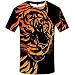 Produktbild Realde Herren Oder Rundhals Kurzarm T-Shirt Oversize Farbe Loose 3D Tierdruck Oberteil Herbst und Winter Passt super auch zur Jeans Männer BequemTops Größe S-XXL