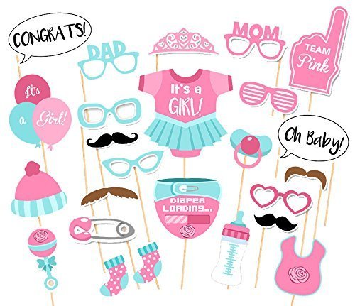 Baby Duschen Fotorequisiten Flasche Baby Kind Dusche Woll Stick Favor Werkzeuge Brett Masken Prop Karten