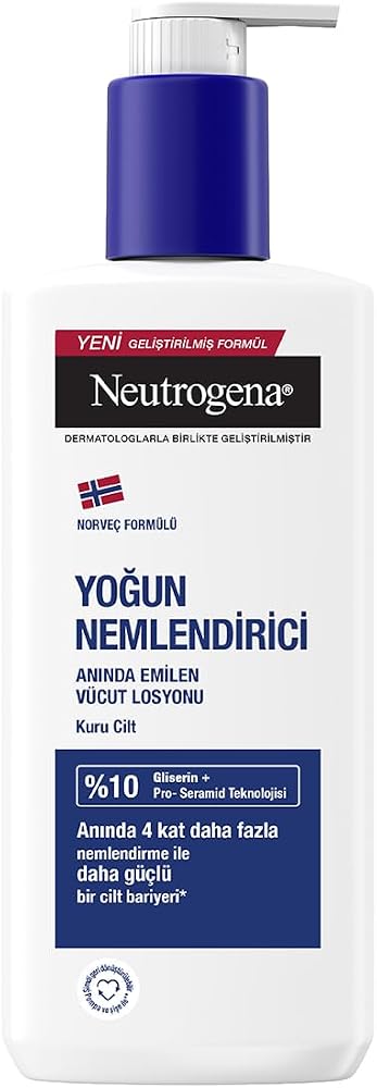 Neutrogena Norveç Formülü Yoğun Nemlendirici Vücut Losyonu 250 ml | Anında Emilen, %10 Gliserin + Pro-Seramid Teknolojisi, Kuru Ciltler İçin