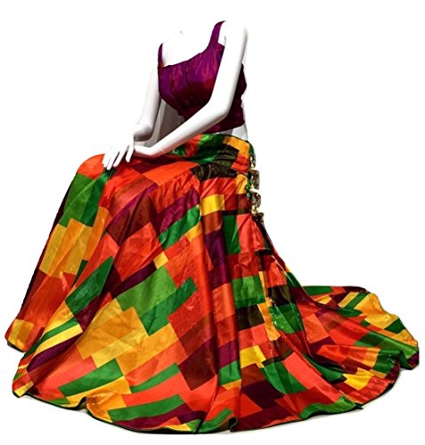Morang Women's Stylish Multicolour Georgette Digital Print Unstitch Gown(Firozi)