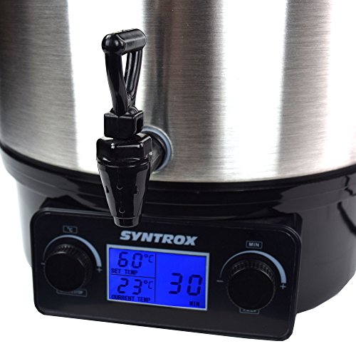Syntrox Germany GK-2000W-SS 27 Liter De Luxe vollautomatischer elektrischer Edelstahl Einkochautomat mit Zapfhahn Einkochtopf Glühweinautomat Glühweinkocher Heißgetränkeautomat Kaffeeautomat Schnellkochtopf - 7
