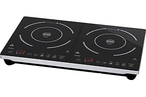 ‎TARRINGTON HOUSE Tarrington House Doppel-Induktionskochplatte JDL-CS34D8, mit LED Display, 3400 W, 60 x 38 x 4,4 cm, schwarz