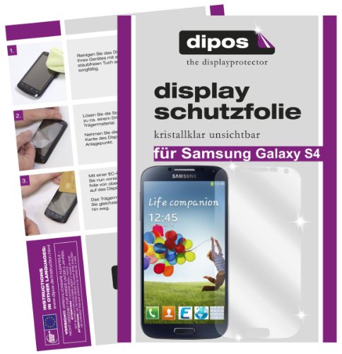 dipos Samsung Galaxy S4 i9500 Schutzfolie (4 Stück) - Antireflex Premium Folie matt