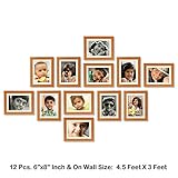 Ajanta Royal Classic Set of 12 Individual Photo Frames (12-6x8 inch) : A-29D (Pine Wood Colour)