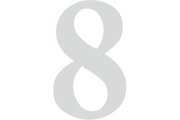 Autocollant numéro 8 en argent - Hauteur : 10 cm - Numéro de maison autocollant - Chiffre à coller pour l'extérieur, boîte aux lettres, porte - Résistant aux intempéries - KFZ_479_8