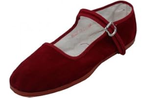 SHOES8TEEN Shoes 18 Womens Cotton China Doll Mary Jane Shoes Ballerina Ballet Flats