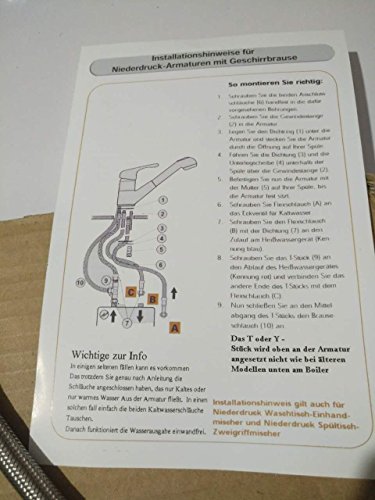 Gimili Küchenarmatur Niederdruck mit Brause Wasserhahn Küche für Armatur Küche Gebürstetes Nickel - 7