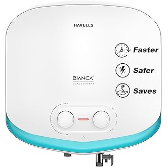 Havells All New Bianca+ 25L 5 Star 3-in-1 Convertible Storage Water Heater(Geyser)|Dual Element|33% Fast Heating|Shock Safe P