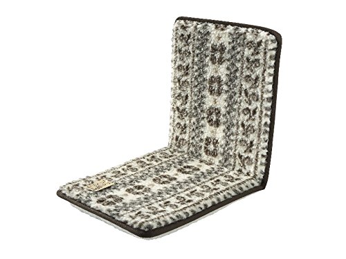 Doppelstuhlkissen Sitzkissen mit Lehne beige-braun 80 x 37 cm Schurwolle
