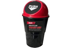 Goodhome Tech Island Car Bin, Car Accessories, Small Bin, Trash Bin Mini Garbage Storage Bin, Car Universal Organizer, Waterproof, Road Trip Gift (Red)