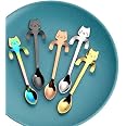 6er-Set Niedliche Tier-Löffel – Aus Edelstahl & Keramik | Mit Katze, Panda & Hund | Für Kaffee, Dessert Oder Als Futterlöffel