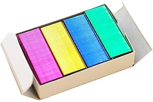 MIOAOA 800Pcs Mini Colorful Staples DIY Shop Stapler Refills Standard Book Staples Mini Color Office, Staplers and Punches (24/6mm)