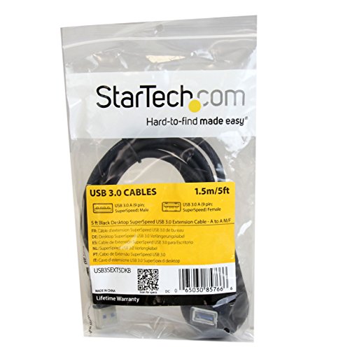 StarTech 1,5m SuperSpeed USB 3.0 Desktop Verlängerungskabel / Dockingkabel – Stecker / Buchse – Schwarz - 4