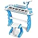 Produktbild Kinderpiano XL in blau mit Hocker und Mikrofon