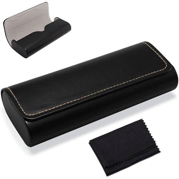 SZCXDKJ Étui Lunettes Aluminium Métal Rigide - Protection Noire Pour Lunettes Lecture Homme Femme
