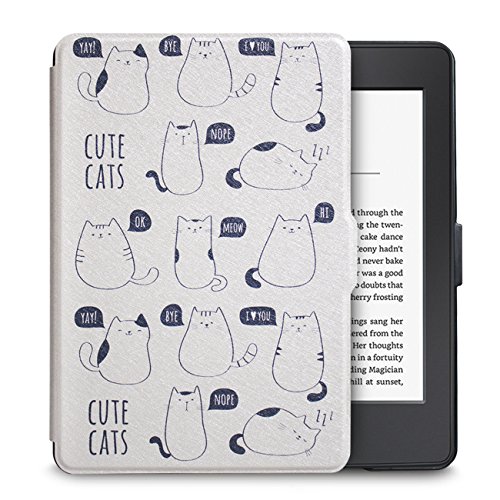 Preisvergleich Produktbild WALNEW Kindle Paperwhite Hülle,Leichteste und Dünnste Schutzhülle Tasche für Kindle Paperwhite mit Automatischer Aufwach / Ruhe-Funktion-Nicht geeignet für Modelle der 10. Generation (2018),Katze