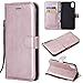 Produktbild für Smartphone Apple iPhone XR Hülle, Leder Tasche für Apple iPhone XR (6.1 Zoll) 2018 Flip Cover Handyhülle Bookstyle mit Magnet Kartenfächer Standfunktion #4 (Roségold)