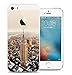 Produktbild iPhone 5/5S/SE Hülle- Ultra Slim TPU Silikon ,Druck Landschaft Schutzhülle Exclusivem Muster Weiche Translucent Hülle Matt Anti-Scratch und Anti-Schock Stoßdämpfend Spiegel Schutz Handy Hülle Case Back Cover Tasche Etui Bumper Apple iPhone 5/5S/SE 4,0-Zoll[Empire State Building]