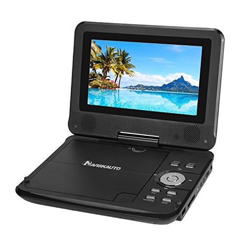 NAVISKAUTO Portable CD DVD Player with HD 7 Inch LCD Screen 5 Hours