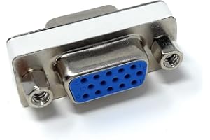 DRUT VGA Socket to Socket HD15 SVGA Gender Changer Cable Adapter Coupler, All Pins Connected (Female to Female)