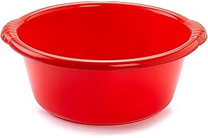 ACAN Tradineur - Seau, Baril, Baignoire Multiusages - Fabriqué en plastique - Produit et Ustensile de Nettoyage - Forme Ronde - Capacité de 6 litres - diamètre 32 cm - Couleur Rouge