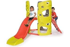 ‎SMOBY Smoby – Abenteuer-Kletterturm mit Rutsche – Spielturm für Kinder, mit Kletterwänden und Wasserrutsche, für Indoor und Outdoor, für Kinder ab 2 Jahren