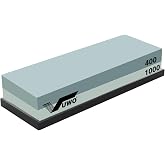 vuwo Sharpening Stone &ndash; Professional Double-Sided Knife Sharpener Grit 400&amp;1000 Water Stone with Non-Slip Silicone Base for K