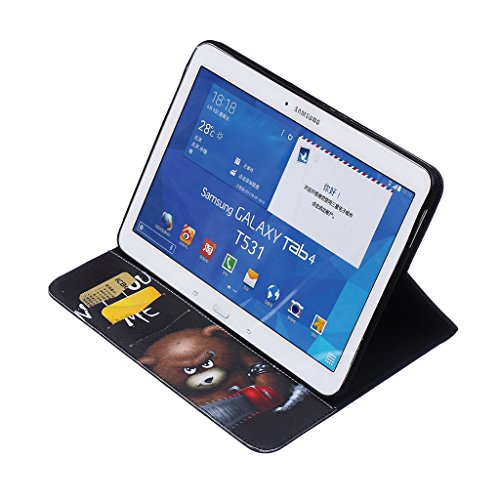 Für Samsung Galaxy Tab 4 10.1 inch SM-T530/T531/T535 hülle, idatog(TM) Magnetische Schlag Buch Art Schutzhülle, Hohe Qualität Klassische Bunte Kühles Muster Design Premium PU Leder Faltender Pad Kasten mit Stand Funktion Folio Schutzhülle Perfekt Passt Für Samsung Galaxy Tab 4 10.1 inch SM-T530/T531/T535 - 5