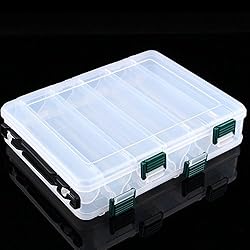 Caja de Almacenamiento para Señuelos de Pesca multifunción Portátil 12 Compartimentos Aparejos de Pesca